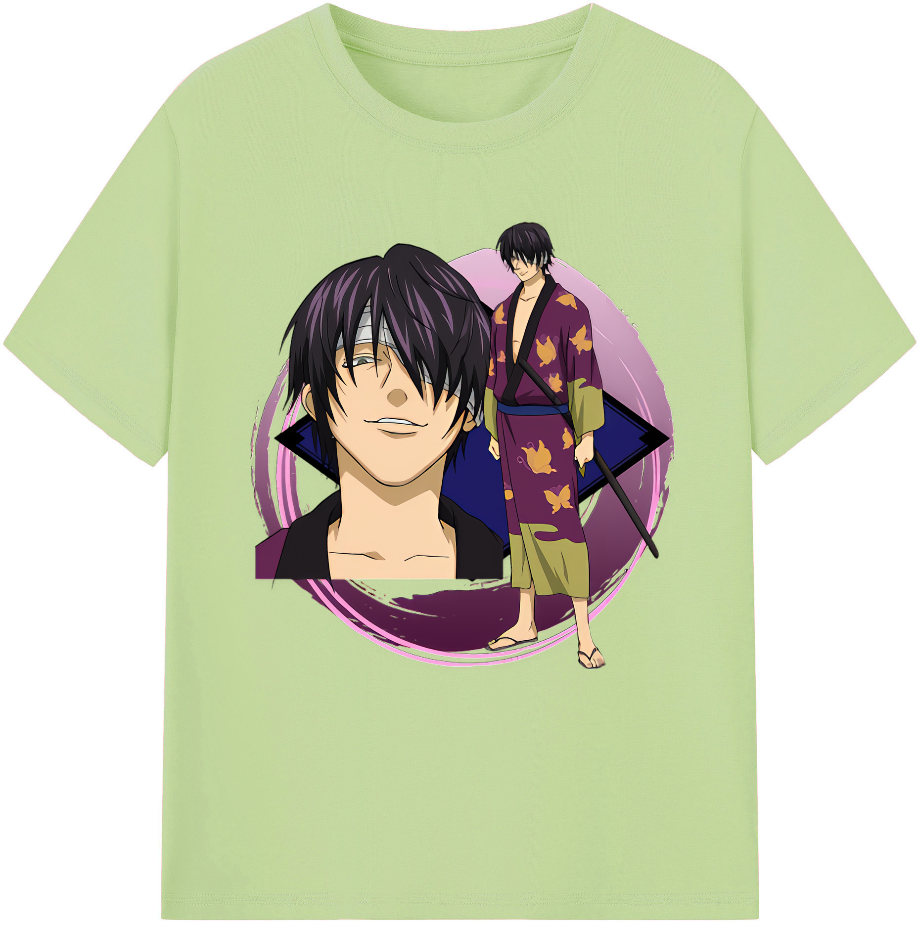 （画像用） ぎんたま 坂田銀時（さかたぎんとき） 神楽 志村新八（しむら しんぱち） GINTAMA Sakata Gintoki Kagura Shimura Shinpachi 綿100％半袖Tシャツ（フロントプリント）